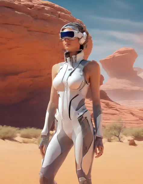 ((Best Quality)), ((masutepiece)), ((Realistic)), ((Best Quality)), ((masutepiece)), ((Realistic)), Girl Walking In The Desert, Looks tired, Wear loose clothing Long-sleeved shirt and trousers, Headgear, Sunglasses, Very beautiful, Natural and casual style...