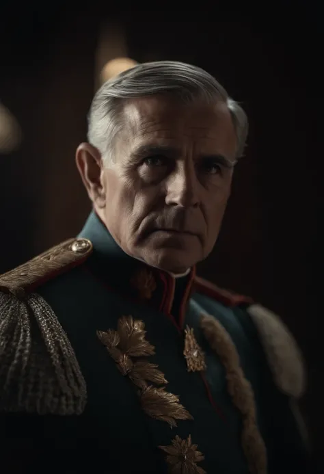 photograph close up portrait 62-year-old tough decorated general, CLEAN SHAVEN, serious, stoic cinematic 4k epic detailed 4k epic detailed photograph shot on kodak detailed bokeh cinematic hbo dark moody --ar 17:22 --beta --upbeta