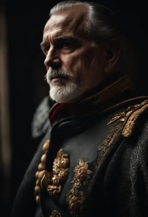 photograph close up portrait 62-year-old tough decorated general, CLEAN SHAVEN, serious, stoic cinematic 4k epic detailed 4k epic detailed photograph shot on kodak detailed bokeh cinematic hbo dark moody --ar 17:22 --beta --upbeta