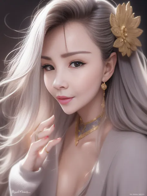 Masterpiece, Need for Girl, Night moon full moon, 1 female, Mature woman, sister, Royal Sister, Cold face, Expressionless, Silver white long haired woman, Light pink lips, calm, Intellectual, Three gray eyes, The assassins dagger, flower ball background, H...