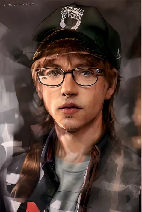 there is a man wearing a hat and glasses and a shirt, realistic portrait photo, high quality portrait, photorealistic portrait, photo realistic portrait, photo-realistic face, nerdy man character portrait, inspired by Dietmar Damerau, detailed portrait, ph...