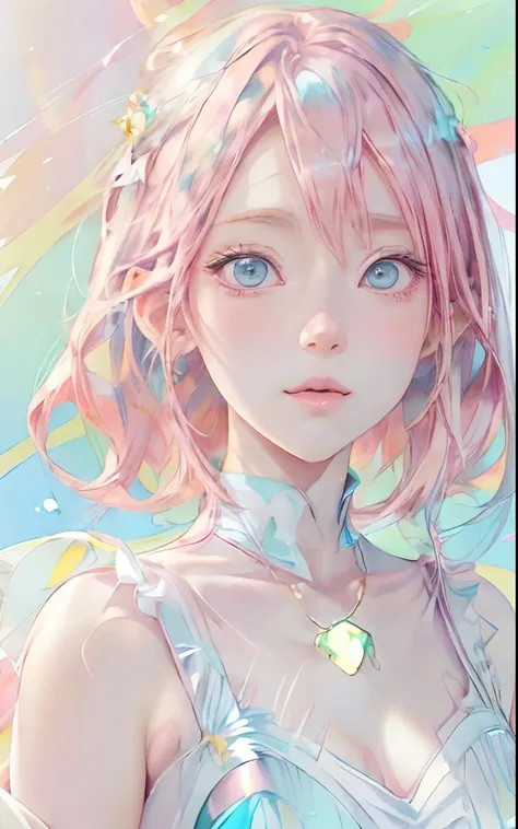 anime girl with pink hair and yellow and white color dress, blue eyes, detailed digital anime art, anime moe artstyle, highly detailed exquisite fanart, cushart krenz key art feminine, 8k high quality detailed art, zerochan art, clean detailed anime art