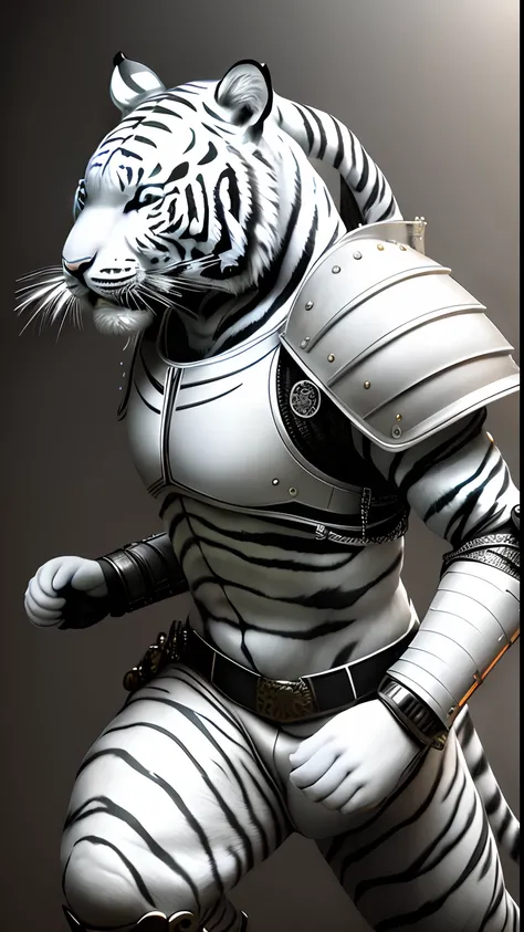 Animalrizz   ((White Tiger)) 10, masterpiece, highres, Absurd,photorealistic portrait, Parley_armature, Cute tiger in armor ,Wear Parley_armature, Massive futuristic armor, running, move, Rocket propulsion,((from the side))