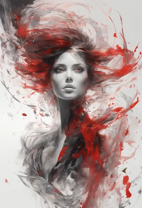 Perfect centralization, Fantastic black-red beam, delight, Standing position, abstract beauty, centre, Looking at the camera, Facing the camera, nearing perfection, Dynamic, highly  detailed, Liso, foco nítido, 8K, A high resolution, illustration, art by C...