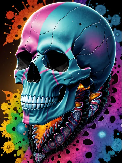 （1 Realistic skull image：1.8），The is very detailed，（s fractal art：1.2），Extremely colorful，Most detailed，（zentangle：1.2），（abstract backgrounds：1.5），（many color：1.4），tmasterpiece，best qualtiy，high qulity，A high resolution，16k，primitive，超A high resolution，Hyp...