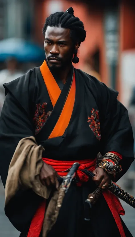 Black Samurai in Street Attire