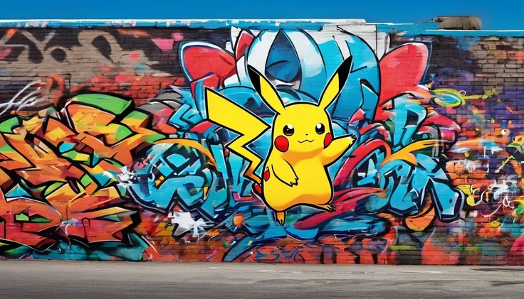 Prompt: Graffiti,A pokémon, hight resolution、highly contrast