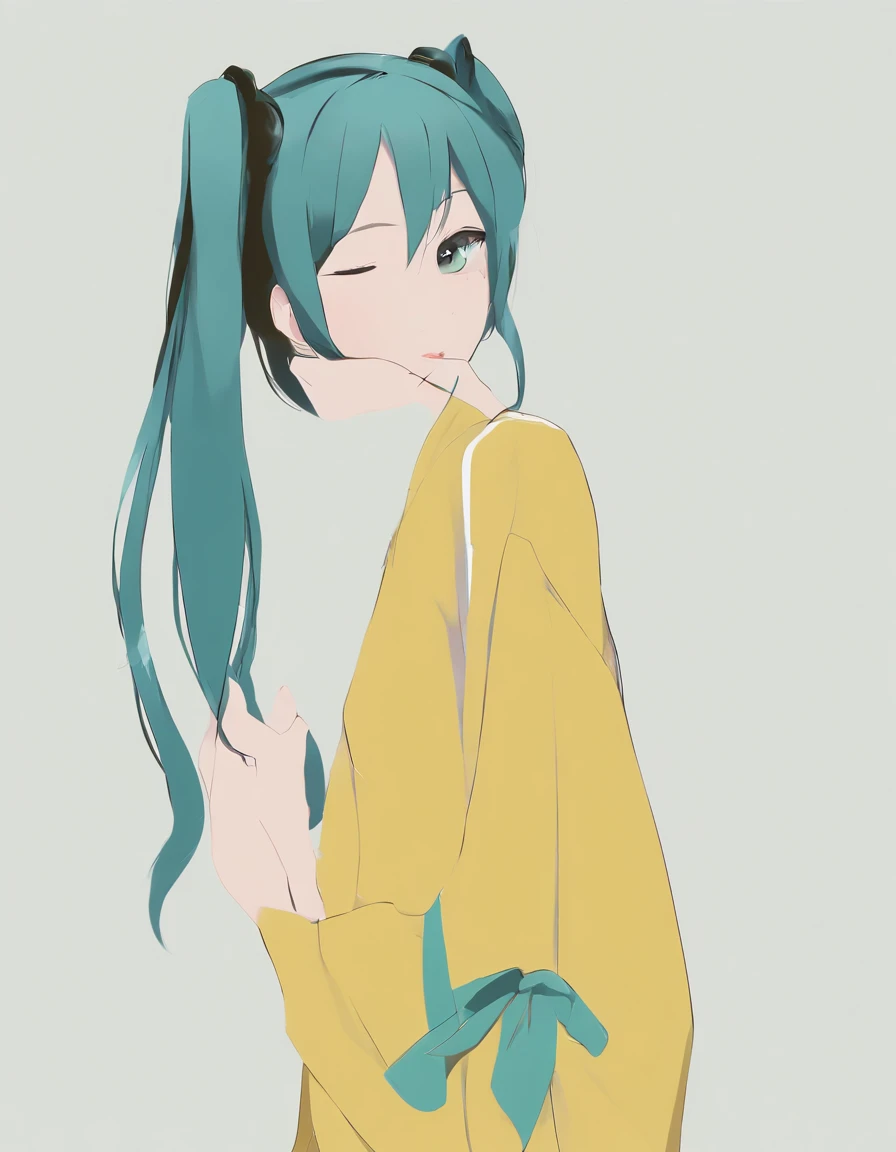 miku hatsune、amarelo