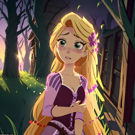 rapunzel was robbed and beaten outside of a forest cabinet, and had endured hours of pain, beatings, slashes, gun shots, and blo...