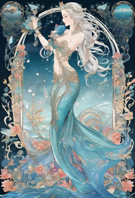 In 8K, She embodies perfection, Mermaid with imperial stature, Similar to a goddess in heaven. Her figure shimmers with rainbow hues, As if the essence of the beauty of the ocean was within her. Her eyes, Liquid sapphire deep pool, Master the mysteries of ...