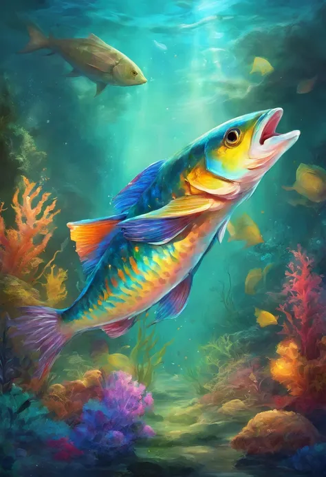 Medium-sized fish（Such as mullet） Obvious mullet characteristics Deep sea pollution Radioactive waste Ecosystem collapse Broken food chain Unnatural colors Corroded rind Bright warning colors Rethinking our behavior Striking visual metaphors Missing fins