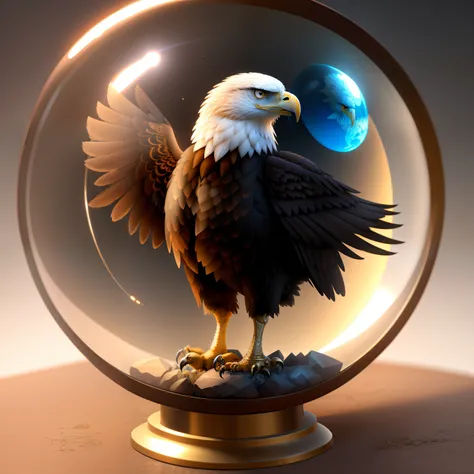 adorable crystal ball eagle cub with highly detailed intricate concept art trending artstation 8k