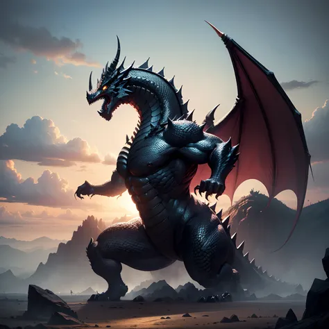 (best quality,8k,masterpiece:1.2),massive black dragon,godlike dragon,mythical creature,ultra-high resolution,fantasy world,alternate universe,[fiction],monster