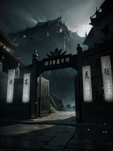 Ancient Chinese legend, underworld, ghosts flying out of the gates of the underworld, mythological stories, folklore, undead, black and white
impermanence, Black Emperor, original game artwork, gates of the underworld, dynamic blur, ray tracing, cg, 2D, HD...