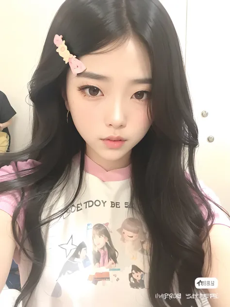 Arafed Asian woman with long black hair wearing a pink shirt, Ulzzang, Jisoo do Blackpink, jisoo do blackpink, Jinyoung Canela, jossi do blackpink, wan adorable korean face, Retrato Jisoo Blackpink, Jaeyeon Nam, Ruan Vtuber Fofo, 韓国アイドル, Kim Doyoung, menin...