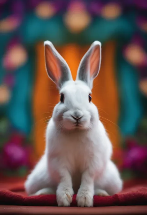 Rabbit doing yoga balancing pose