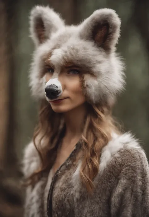 Furry anthro girl with animal face cute