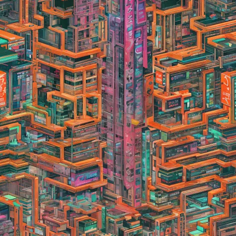 psychedelic walk through Tokyo, melting, geometric patterns, neon colors, ultra high resolution, ultra high detail.