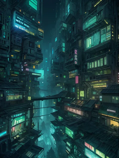 unfz3n-style cyberpunk city at night