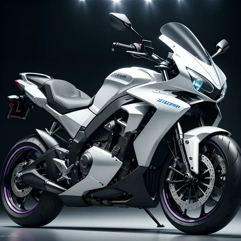 The best images, (8K, Raw photo, Realistic), The streamlined motorcycle of the future, Made of iridescent metal parts with chrome plated mirror finish and iridescent jewelry parts with faceted cut and round brilliant cut, Black iridescent light particles o...