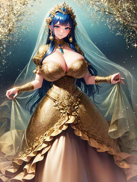 ((Anime Art Style)),(masutepiece),(Best Quality), (Super Detail),(Highly detailed CG Unity 8k wallpaper),((Very delicate and beautiful)),((Full body portrait)),((Stand in the garden)),((Solo)),(((One princess in gorgeous embroidery and jeweled very gorgeou...