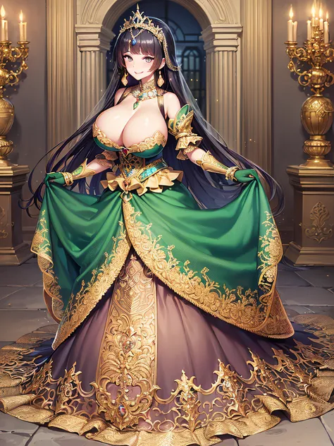 ((Anime Art Style)),(masutepiece),(Best Quality), (Super Detail),(Highly detailed CG Unity 8k wallpaper),((Very delicate and beautiful)),((Full body portrait)),((Stand in the garden)),((Solo)),(((One princess in gorgeous embroidery and jeweled very gorgeou...