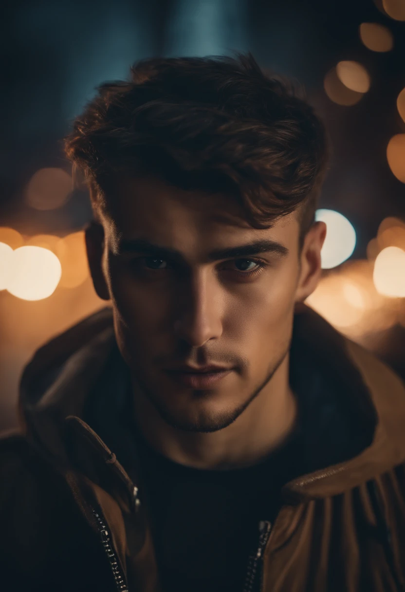 Change background cyberpunk handsome boy, realistic face, 8k, ultra realistic