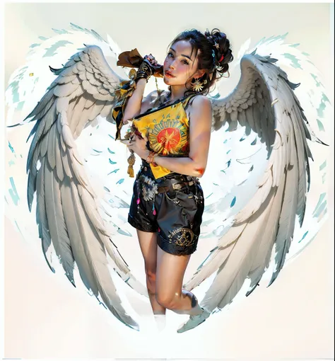 angel wings, angelic wings, remove cut from wings,picture quality (best quality, 4k, 8k, highres, masterpiece:1.2), ultra-detailed, photo-realistic (1.37), materials (illustration, oil painting, 3D rendering, photography), additional details, art style (po...