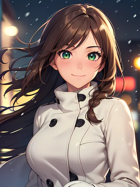 ((masterpiece, best quality, high resolution, UHD, perfect pixel, depth of field, 4k, RTX, HDR, extremely detailed)), 1girl, single, solo, 24 years old, beautiful anime girl, beautiful art style, anime character, sly smile, beautiful smile, ((long hair, br...