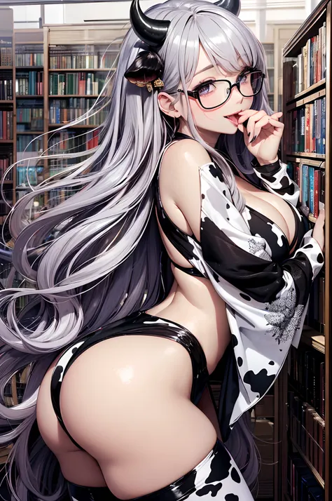 16K Ultra High Definition
Super detailed
Masterpiece Full Color
Shiny detailed hair
Beautiful human woman with long hair
Super big beautiful armpits super big ass
Black and white cow print kimono
Cow ears and cow small horns
Shiny skin
Red cheeks
Moist eye...