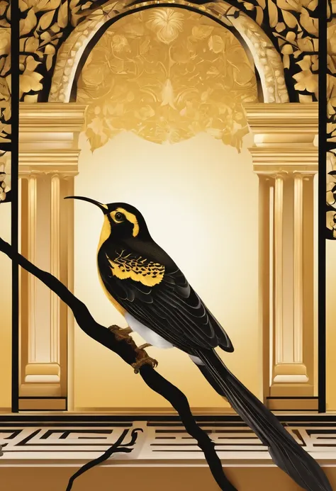 there is a Golden birdwing that is sitting on a ledge, cel shaded vector art, an illustration of, illustration, an illustration, illustration sharp detail, sharp foccus ilustration, sharp high detail illustration, vector illustration, rendered illustration...