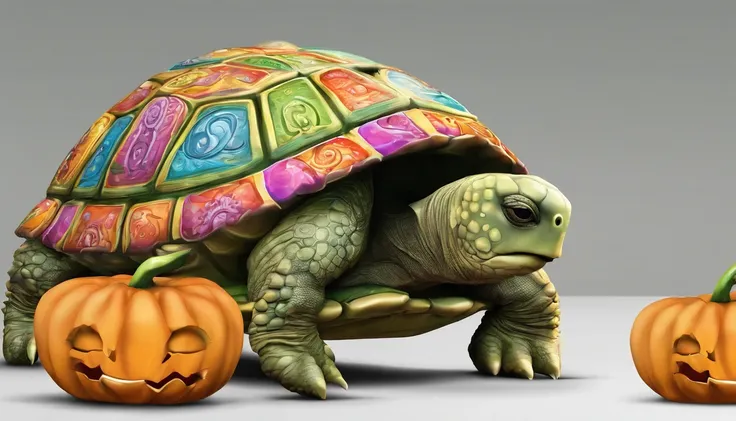 happy cute halloween themed turtle