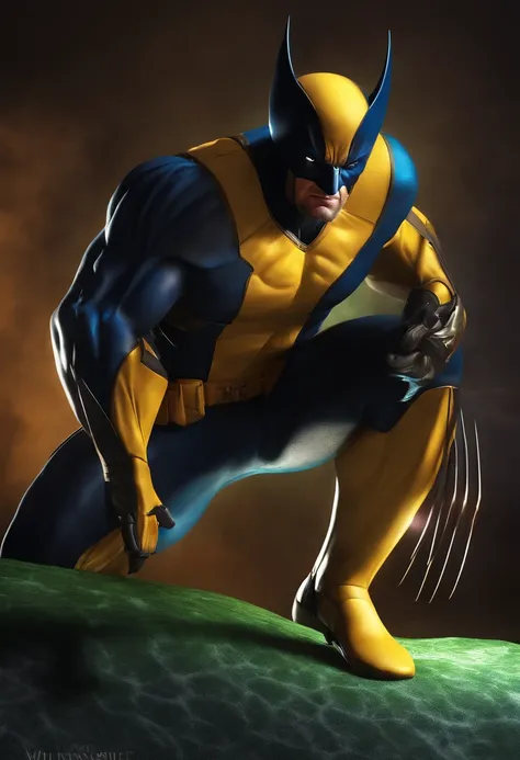 Wolverine, olhos claros brilhantes, Biomechanicals, estranho, assustador, Pesadelo, cores muito brilhantes, light particles, com luz brilhante, Mshiff, Arte do papel de parede, Papel de parede UHD