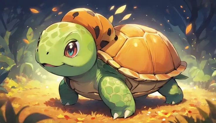 happy cute halloween themed turtle