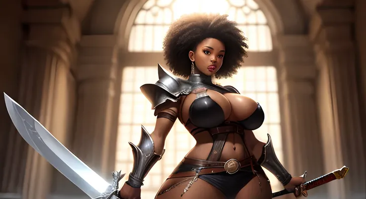 Black women with huge sword