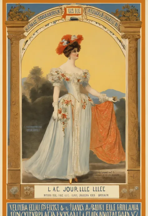 **Festival Lyrique dAix-les-Bains**  
**16 & 17 Juillet 2024**

Au centre de laffiche, An elegant illustration of operetta "La Veuve Joyeuse". She is depicted by a woman dressed in an early twentieth-century evening dress, holding an ornate fan, with a joy...