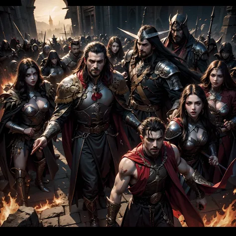 Marocain Lord Dracula leading troops army of demons to battle sharp détails cinématique scènes movie Epic Legendary Lord Dracula leading troops army of demons to battle