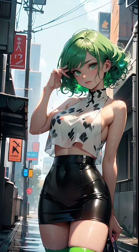 YouTube Girl,(((1girl))),((Very cute and beautiful green girl with curly hair)),

(short breasts;:1.4),(((Curly green hair:1.35,Poetry Apart,colored inner hair,Ear breathing,short hair hair))),(((green eyes:1.3))),intricate eyes,Beautiful Detailed Eyes,Sym...