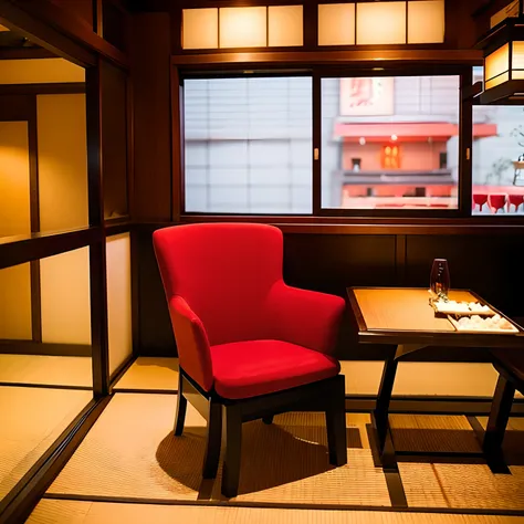 A Japanese style、sushi restaurant、Red chair、Rotating tray、tuna、Professionals、cheap