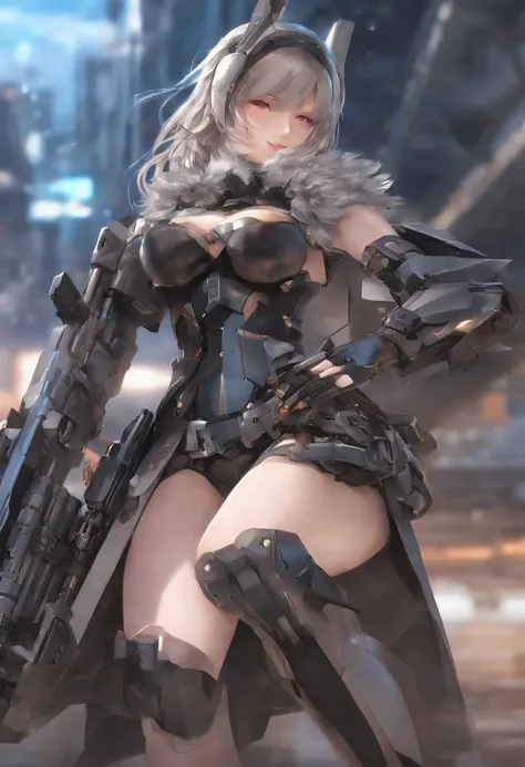 uma mulher de saia curta e luvas segurando uma arma, de meninas da linha de frente, Mechanized Valkyrie girl, de arknights, Melhor Anime 4K Konachan Wallpaper, Ciborgue - Menina com cabelo prateado, Do videogame Azur Lane, Guweiz, female action anime girl,...