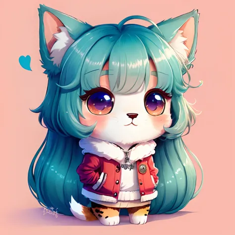 Fluffy pastel fursona adorable chibi