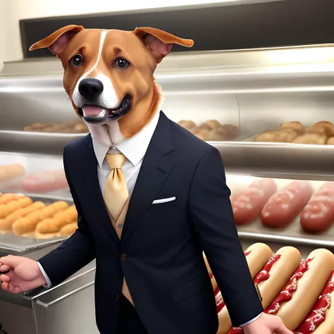 Hot dog dressed in a suit