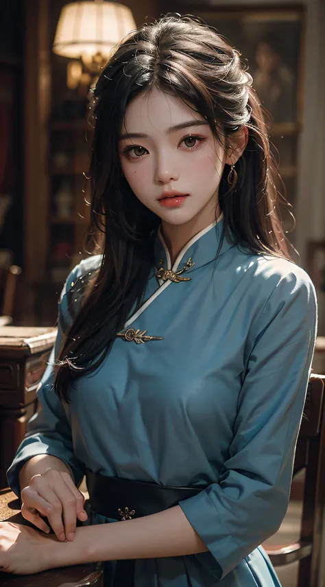 bestquality, (RAW photo: 1.2), (masterpiece: 1.4), (Realistic: 1.4), (high-res: 1.4), Chinese actress Guli Naza, Depth of Field, intricate detailed, 10, Very detailed, perfect lighting, Epic Background, Thai High School Uniform