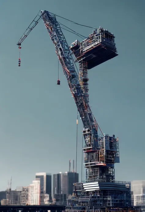 A building being constructed with a crane. No topo quero que escreva o nome da minha empresa: delta engenharia