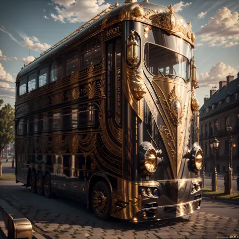 EbonyGoldAI:Spacious Double decker bus,((Best quality,4K,8K,A high resolution,Masterpiece:1.2)),