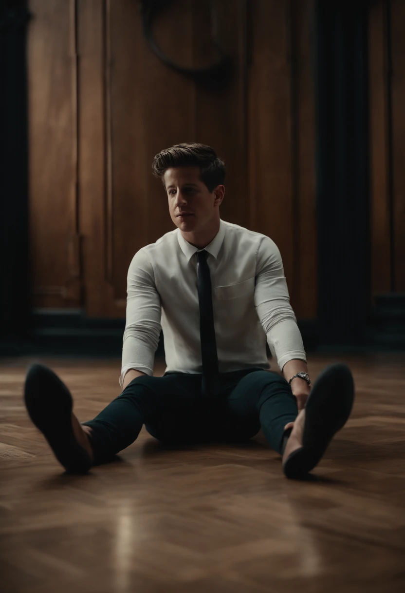 Charlie Puth, detailed skin, veiny and oiled bottom of feet