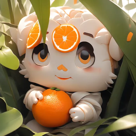 Best image quality1.2，Doll doll design，Navel orange doll doll，Cute doll，Delicate big eyes，Orange appearance，real rendering