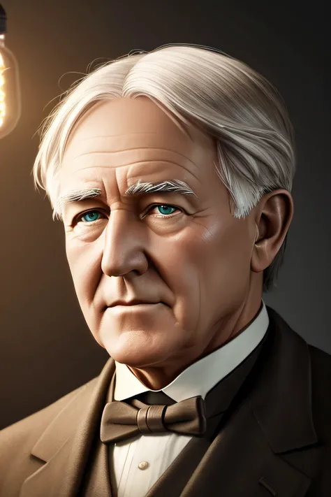 (nffsw:1.25), Illustration portrait Thomas Edison, art  stations, .CGI_Animation,