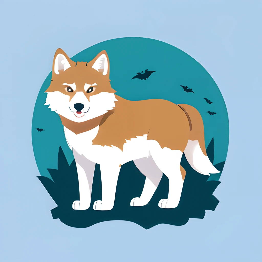 appearance々Halloween Illustration、Simple flat design、Wolf Illustration、