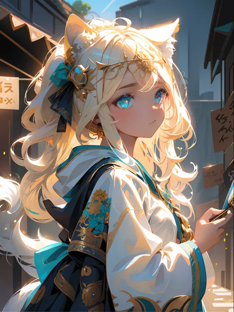 original, intricate detail, illustration, masterpiece, extremely detailed CG unity 8k wallpaper, highlight, sharpening, dynamic, bokeh, , a beautiful girl with animal_ears and hair_ornament